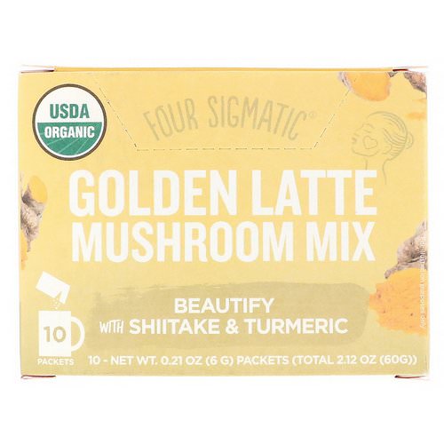 Four Sigmatic, Golden Latte, Mushroom Mix, 10 Packets, 0.21 oz (6 g) Each Review