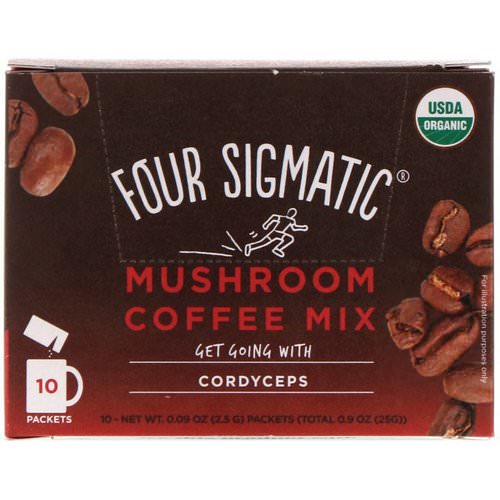 Four Sigmatic, Mushroom Coffee Mix, Rich + Smooth, 10 Packets, 0.09 oz (2.5 g) Each Review