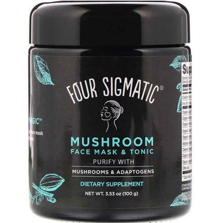 Four Sigmatic Face Masks Mushroom Blends - 蘑菇, 蘑菇, 補品, 果皮
