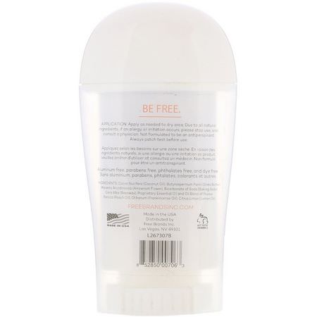 浴缸除臭劑: Freedom, Deodorant, Frankincense Peach, 1.9 oz (55 g)