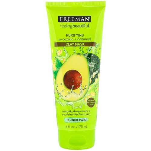 Freeman Beauty, Feeling Beautiful, Purifying Clay Mask, Avocado + Oatmeal, 6 fl oz (175 ml) Review