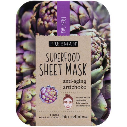 Freeman Beauty, Superfood Sheet Mask, Anti-Aging Artichoke, 1 Mask, 0.84 fl oz (25 ml) Review