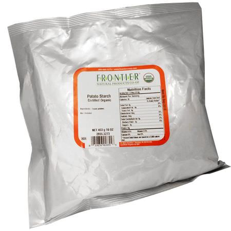澱粉, 混合物: Frontier Natural Products, Certified Organic, Potato Starch, 16 oz (453 g)