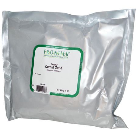 小茴香, 香料: Frontier Natural Products, Cumin Seed, Ground, 16 oz (453 g)
