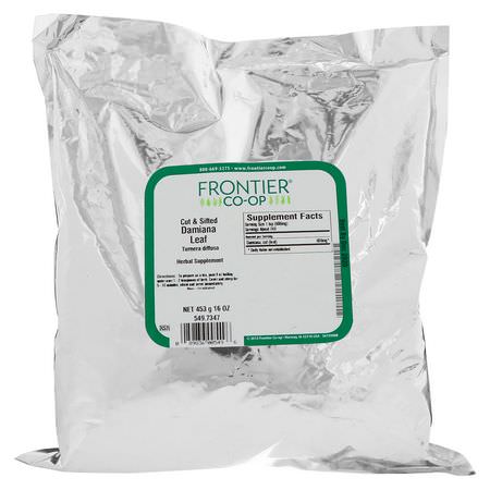 涼茶: Frontier Natural Products, Cut & Sifted Damiana Leaf, 16 oz (453 g)