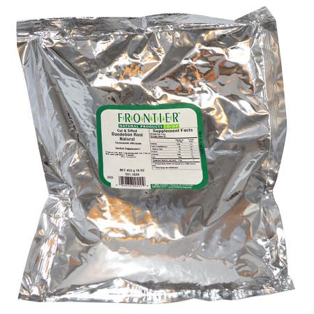蒲公英根, 順勢療法: Frontier Natural Products, Cut & Sifted Dandelion Root Natural, 16 oz (453 g)
