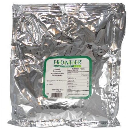 卡宴, 香料: Frontier Natural Products, Ground Cayenne, 90,000 Heat Units, 16 oz (453 g)
