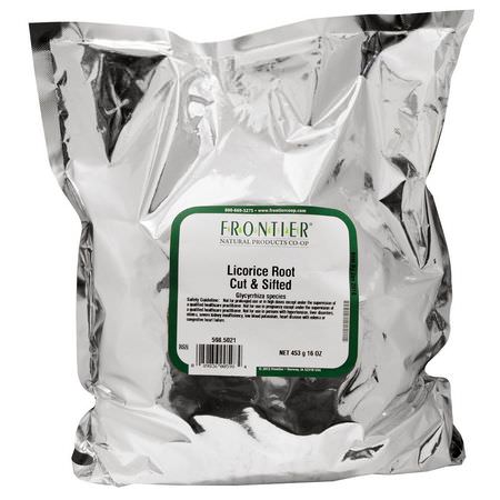 涼茶, 甘草茶: Frontier Natural Products, Licorice Root Cut & Sifted, 16 oz (453 g)