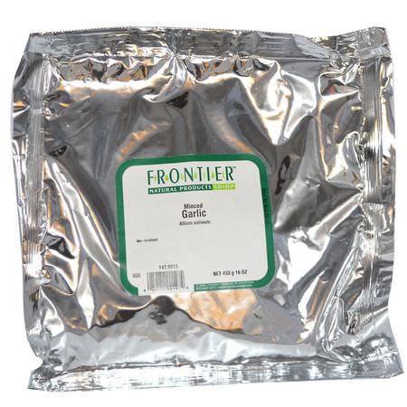 大蒜香料: Frontier Natural Products, Minced Garlic, 16 oz (453 g)
