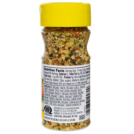 調味料, 香料: Frontier Natural Products, Organic All-Purpose Seasoning Blend, 2.5 oz (70 g)