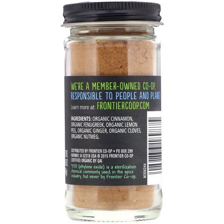 香料, 草藥: Frontier Natural Products, Organic, Apple Pie Spice, 1.69 oz (48 g)