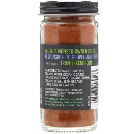 香料, 草藥: Frontier Natural Products, Organic Cajun Seasoning, Louisiana Flavor, 2.08 oz (59 g)
