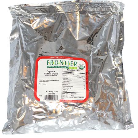 卡宴, 香料: Frontier Natural Products, Organic Cayenne, 16 oz (453 g)