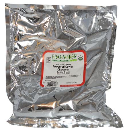 肉桂香料: Frontier Natural Products, Organic Ceylon Cinnamon Powder, 16 oz (453 g)