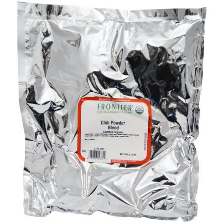 香料, 辣椒粉: Frontier Natural Products, Organic Chili Powder Blend, 16 oz (453 g)