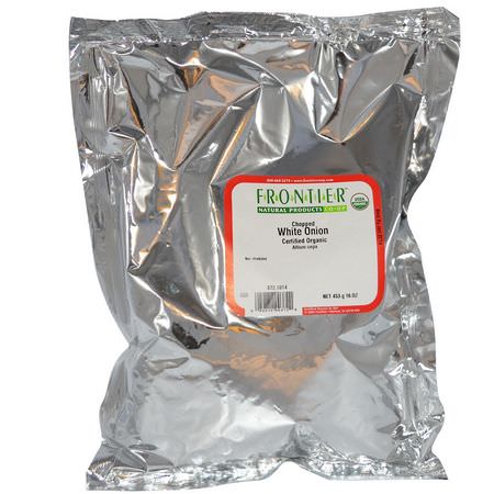 洋蔥, 香料: Frontier Natural Products, Organic Chopped White Onion, 16 oz (453 g)