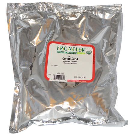 小茴香, 香料: Frontier Natural Products, Organic Cumin Seed, Whole, 16 oz (453 g)
