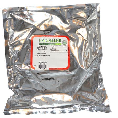 牛d根, 順勢療法: Frontier Natural Products, Organic Cut & Sifted Burdock Root, 16 oz (453 g)