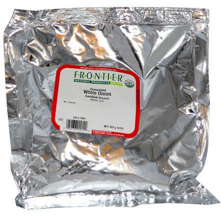 洋蔥, 香料: Frontier Natural Products, Organic Granulated White Onion, 16 oz (453 g)