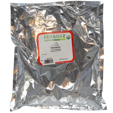 肉桂香料: Frontier Natural Products, Organic Ground Ceylon Cinnamon, 16 oz (453 g)