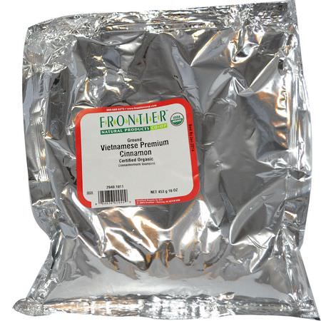 肉桂香料: Frontier Natural Products, Organic Ground Vietnamese Premium Cinnamon, 16 oz (453 g)