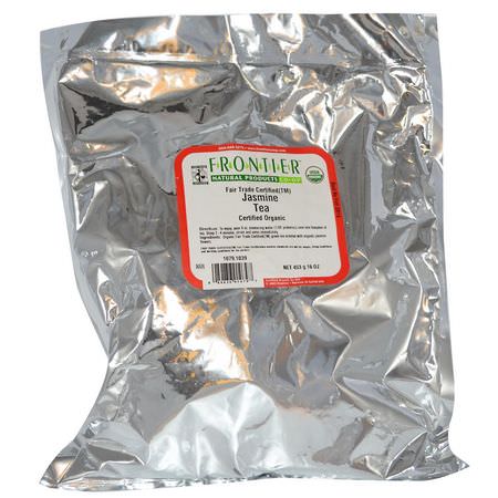 綠茶: Frontier Natural Products, Organic Jasmine Tea, 16 oz (453 g)
