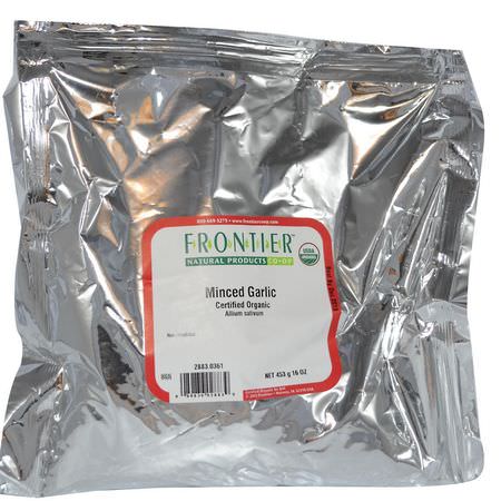 大蒜香料: Frontier Natural Products, Organic Minced Garlic, 16 oz (453 g)