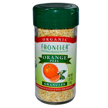香料, 草藥: Frontier Natural Products, Organic Orange Peel, Granules, 1.92 oz (54 g)