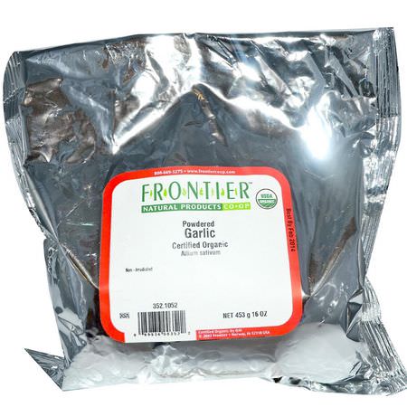 大蒜香料: Frontier Natural Products, Organic Powdered Garlic, 16 oz (453 g)