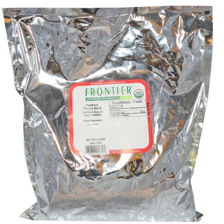 甜葉菊, 甜味劑: Frontier Natural Products, Organic Powdered Stevia Herb, 16 oz (453 g)