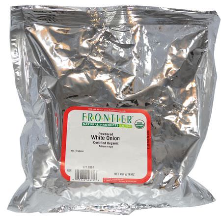洋蔥, 香料: Frontier Natural Products, Organic Powdered White Onion, 16 oz (453 g)