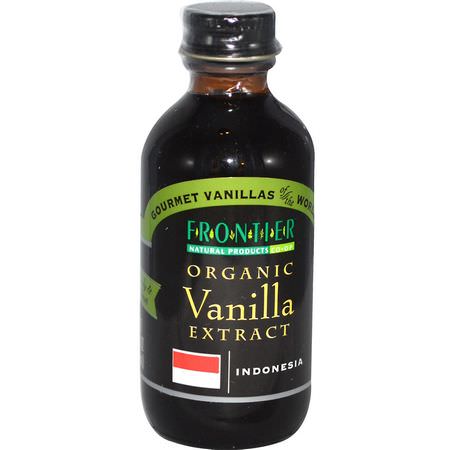 香草, 香料: Frontier Natural Products, Organic Vanilla Extract, Indonesia, Farm Grown, 2 fl oz (59 ml)
