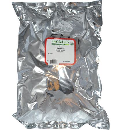 月桂葉, 香料: Frontier Natural Products, Organic Whole Bay Leaf, 16 oz (453 g)