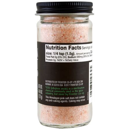 喜馬拉雅粉紅鹽: Frontier Natural Products, Himalayan Pink Salt, Fine Grind, 4.48 oz (127 g)
