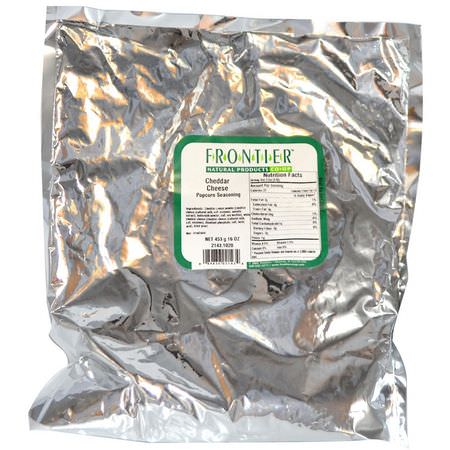 香料, 草藥: Frontier Natural Products, Popcorn Seasoning, Cheddar Cheese, 16 oz (453 g)