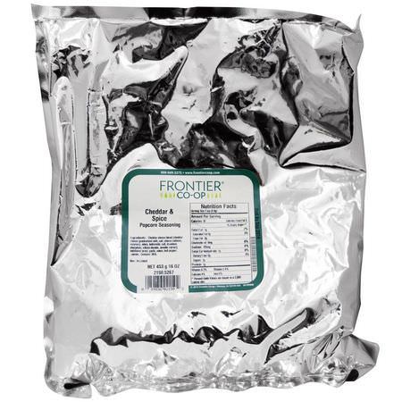 香料, 草藥: Frontier Natural Products, Popcorn Seasoning, Cheddar & Spice, 16 oz (453 g)