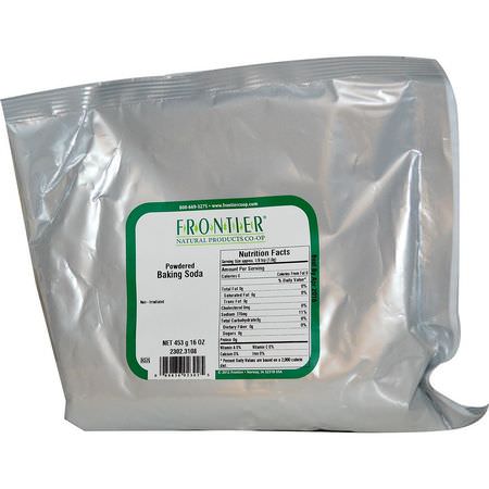 蘇打粉, 泡打粉: Frontier Natural Products, Powdered Baking Soda, 16 oz (453 g)