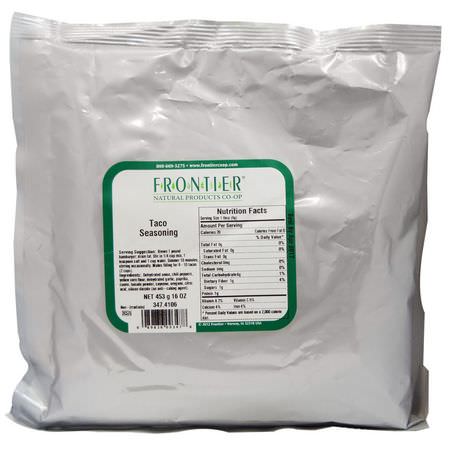 香料, 草藥: Frontier Natural Products, Taco Seasoning, 16 oz (453 g)