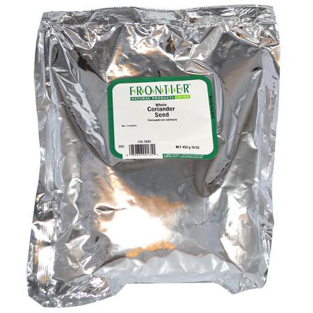 香菜, 香料: Frontier Natural Products, Whole Coriander Seed, 16 oz (453 g)