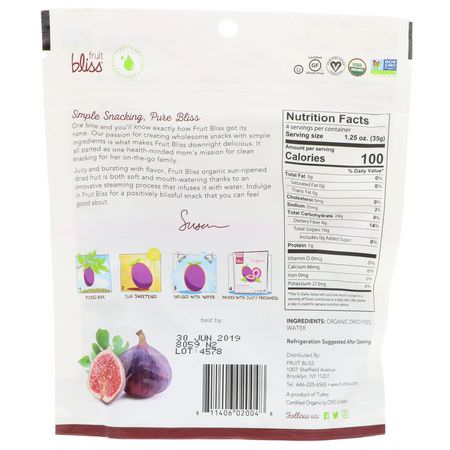 無花果, 蔬菜: Fruit Bliss, Soft & Juicy Figs, Organic & Dried, 5 oz (142 g)