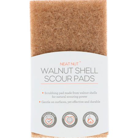 洗碗, 清潔: Full Circle, Neat Nut, Walnut Shell Scour Pads, 3 Pack