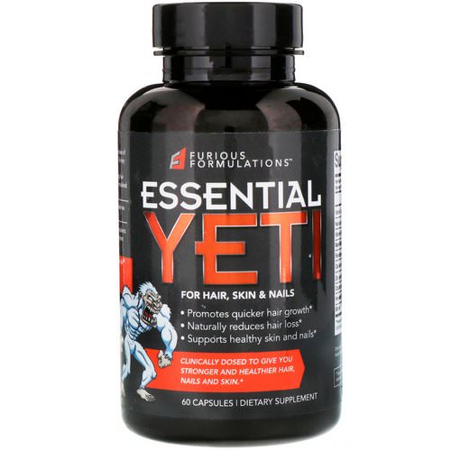 FURIOUS FORMULATIONS, Essential Yeti For Hair, Skin & Nails, 60 Capsules Review