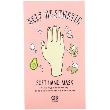 手部護理, K美容: G9skin, Self Aesthetic, Soft Hand Mask, 5 Masks, 0.33 fl oz (10 ml)