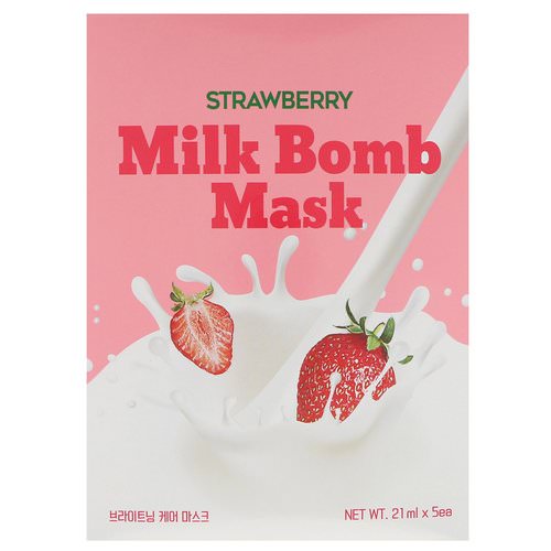 G9skin, Strawberry Milk Bomb Mask, 5 Masks, 21 ml Each Review
