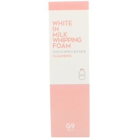 K美容清潔, 磨砂: G9skin, White In Milk Whipping Foam, 120 ml