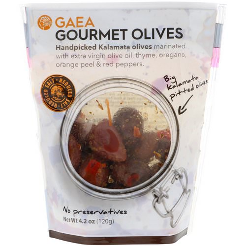 Gaea, Gourmet Olives, Marinated Pitted Kalamata Olives, 4.2 oz (120 g) Review