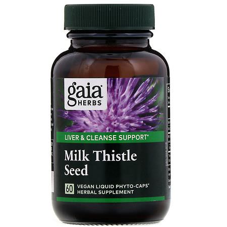 Gaia Herbs Milk Thistle Silymarin Liver Formulas - 肝臟, 補品, 水飛薊水飛薊素, 順勢療法