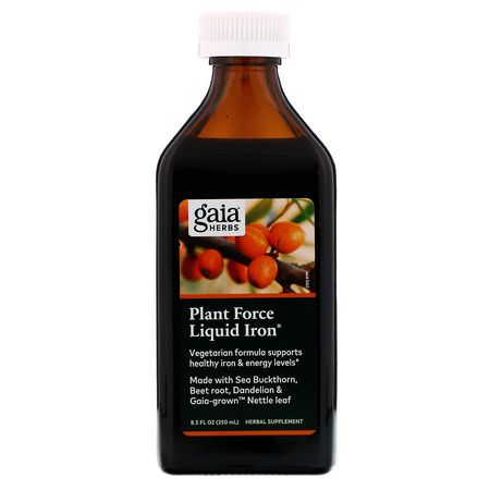 Gaia Herbs Herbal Formulas Iron - 鐵, 礦物質, 補品, 草藥