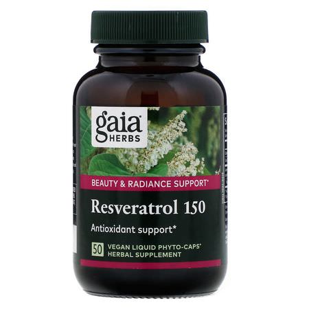 Gaia Herbs Resveratrol - 白藜蘆醇, 抗氧化劑, 補品