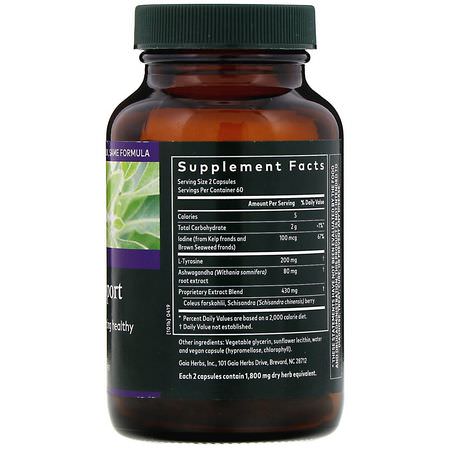 甲狀腺補充劑: Gaia Herbs, Thyroid Support, 120 Vegan Liquid Phyto-Caps
